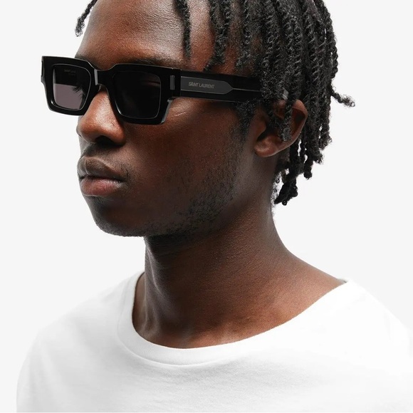 NEW SL572 001 SAINT LAURENT UNISEX BLACK SQUARE SUNGLASSES SAINT LAURENT SL 572 - Picture 4 of 13